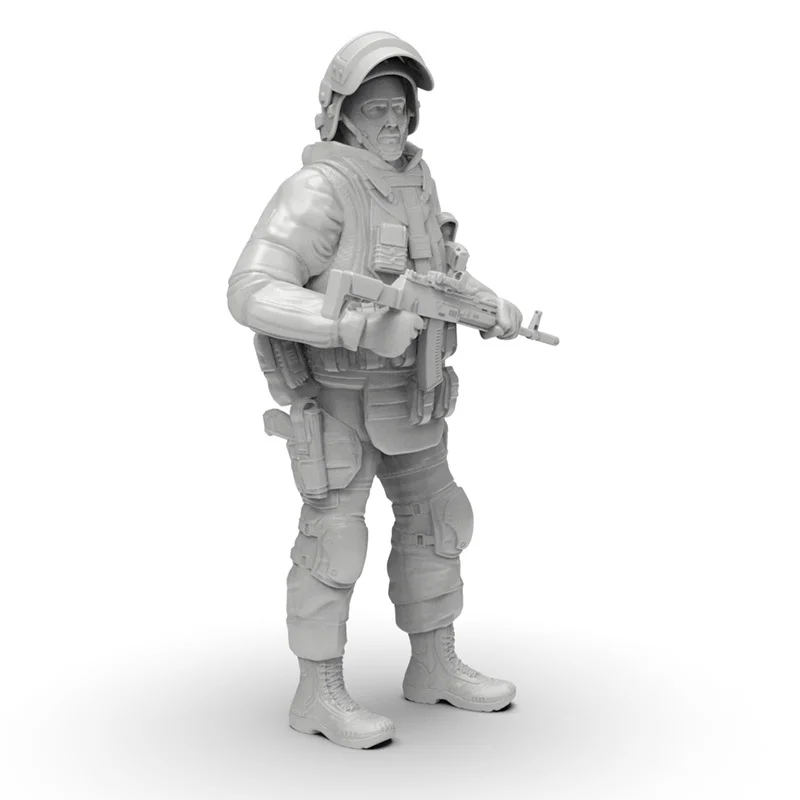 1/35 Scale Special Forces Soldier Resin Miniature Figurine 3d Printed White Model Unassembled Unpainted Collectible Toy Figure