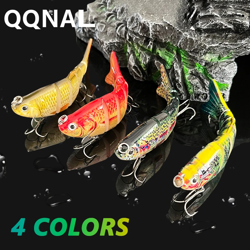 QQNAL 100mm 16g Sinking Wobblers Fishing Lures Jointed Crankbait Swimbait 6 Segment Hard Artificial Bait For Fishing Tackle Lure