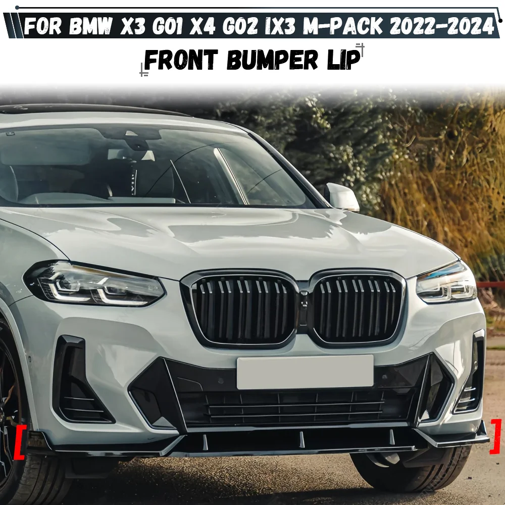 

For BMW X3 G01 X4 G02 IX3 M-Pack 2022 2023 2024 Car Front Bumper Lip Spoiler Splitter Diffuser Accessories Body Kits Cover