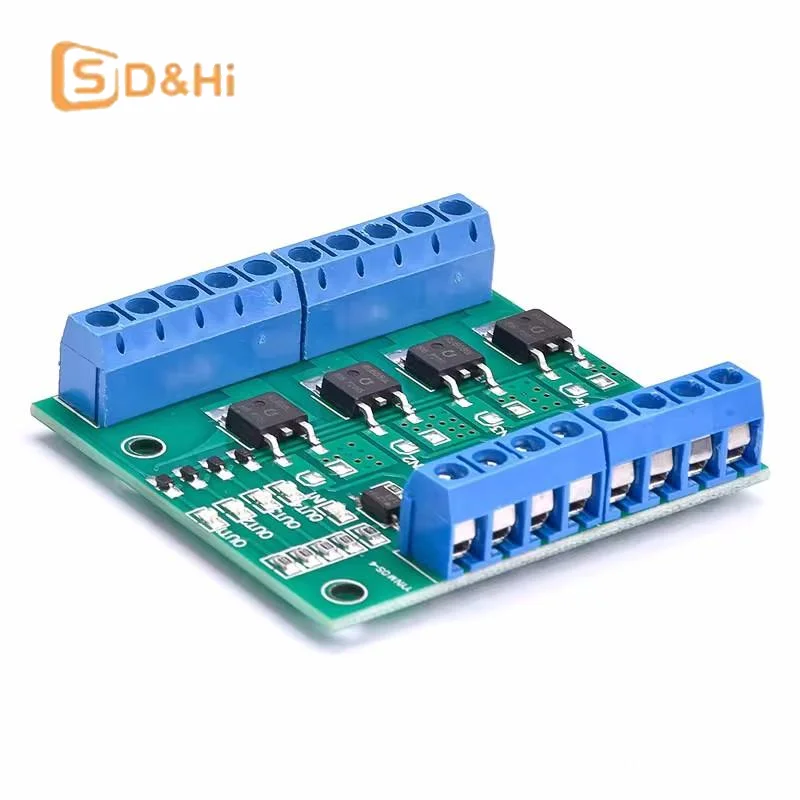 Placa controladora aislada de optoacoplador, 1 Uds., para iluminación LED y Control de Motor CC, controlador de interruptor MOSFET PWM de 4 canales