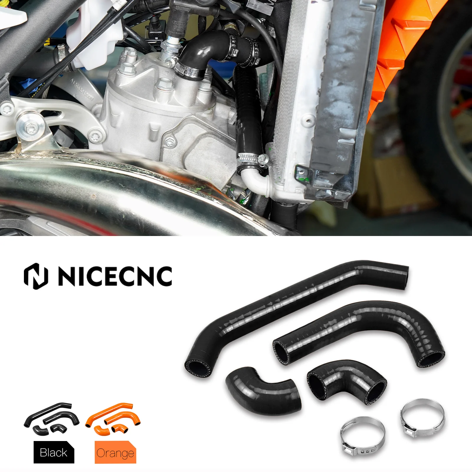 

For Husqvarna TE300 TE250 TE 300 250 2024 TX300 TX 300 2023-2024 For KTM EXC 300 GasGas Motorcycle Silicone Radiator Hose Set