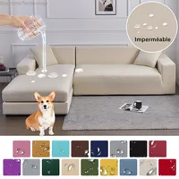1/2/3/4 Waterproof Skins Elastic Corner Sofa Covers Seats Solid Couch Cover L Shaped Sofa Slip Protector for Pets and Kids