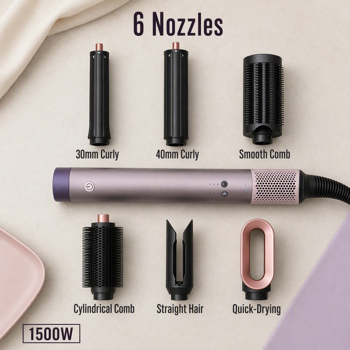 2026 Customizable Bestseller Multi Functional Six in One Hair Styling Curler