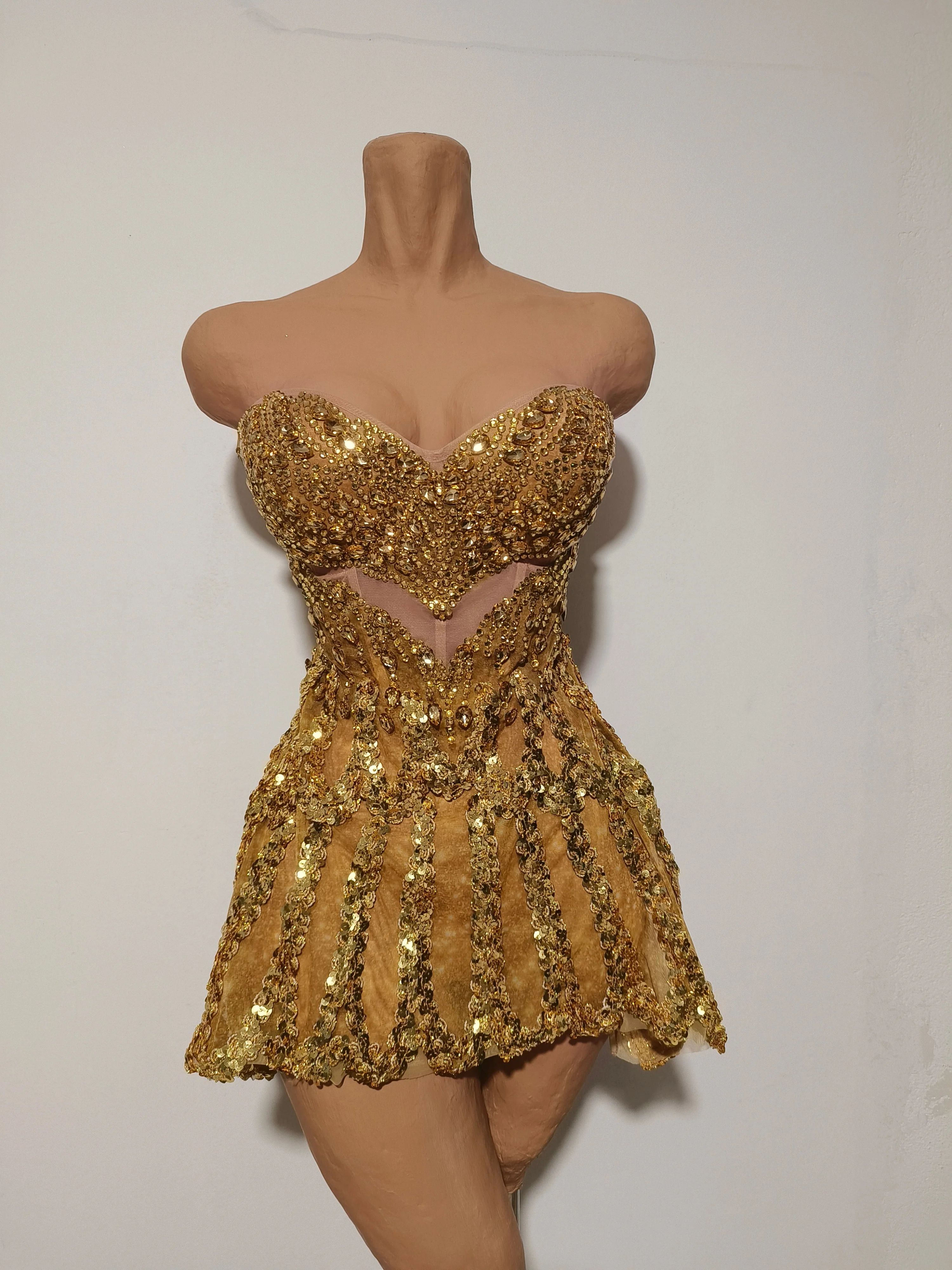 

Золотое роскошное блестящее короткое платье с бриллиантами, платье на день рождения, женское сексуальное вечернее платье для ночного клуба, коктейльная вечеринка, наряд