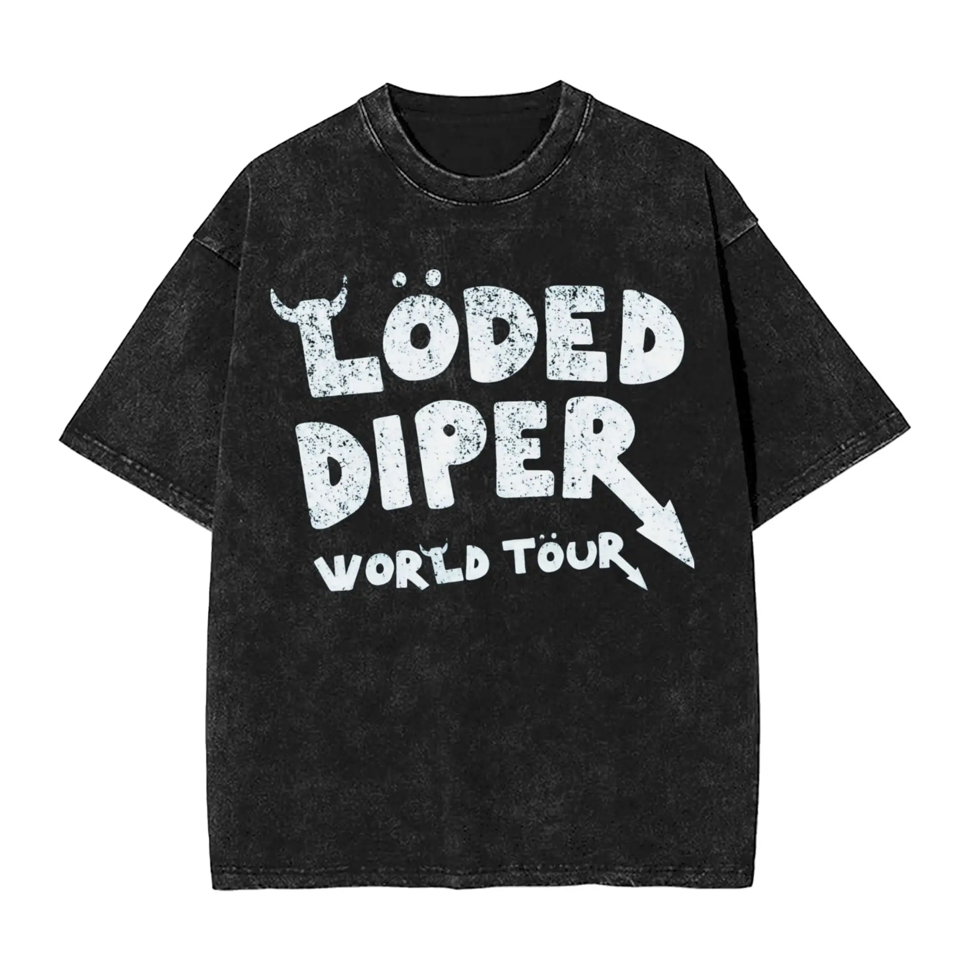 Loded Diper World Tour T-Shirts Men  Awesome Cotton Tee Shirt Round Collar Short Sleeve T Shirts Plus Size Clothing