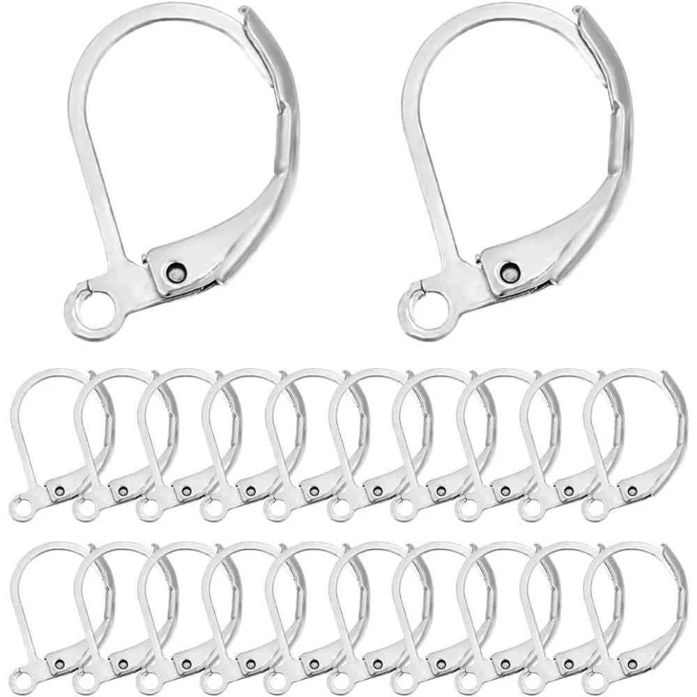 

200 шт., фурнитура для сережек с рычагом, крючки для сережек из нержавеющей стали 304, крючок для сережек с рычагом на спине, проволока для ушей, гипоаллергенный французский комплект