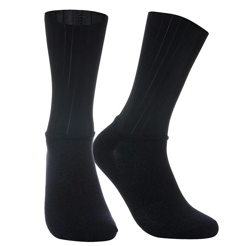 Anti Slip Silicone Summer Aero Socks Whiteline Cycling Socks Men Bicycle Sport Running Bike Socks Calcetines Ciclismo