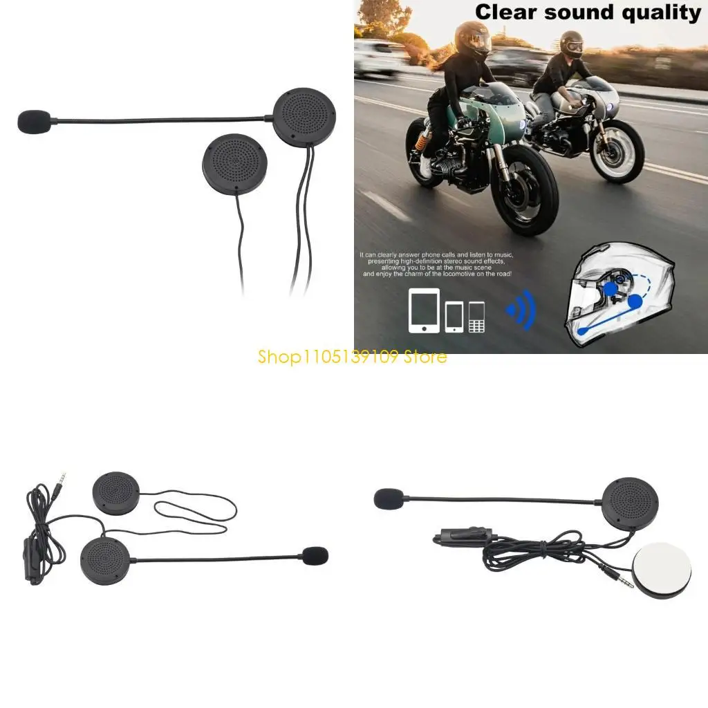 

P5ED Upgraded Headset with Speakers & Button Microphone Wireless Helmets Communication Motorbike Helmets Auios with Siwtches