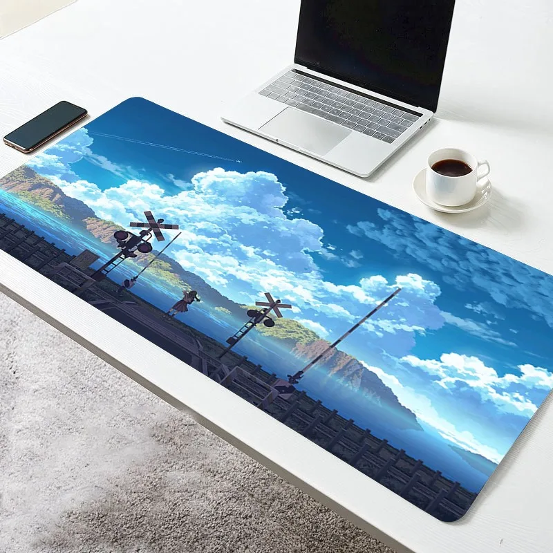 Sky cloud mousepad gaming accessories, color computer laptop keyboard pad new large non-slip rubber carpet office blue mouse Mat