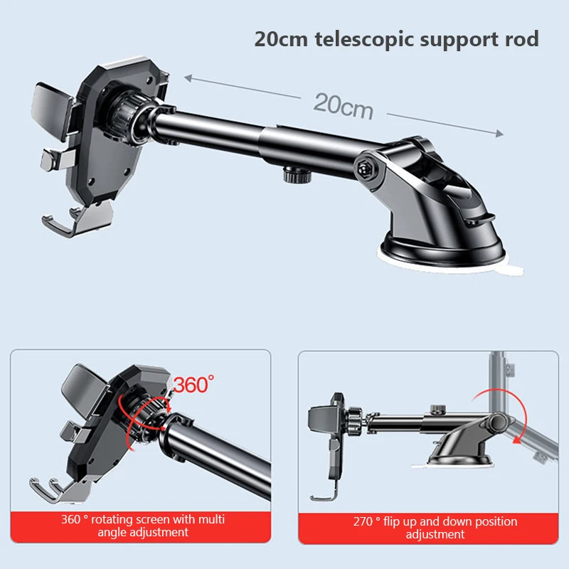 Car Phone Mount Long Arm Suction Cup Sucker Car Phone Holder Stand Mobile Cell Support For iPhone Huawei Xiaomi Redmi Samsung