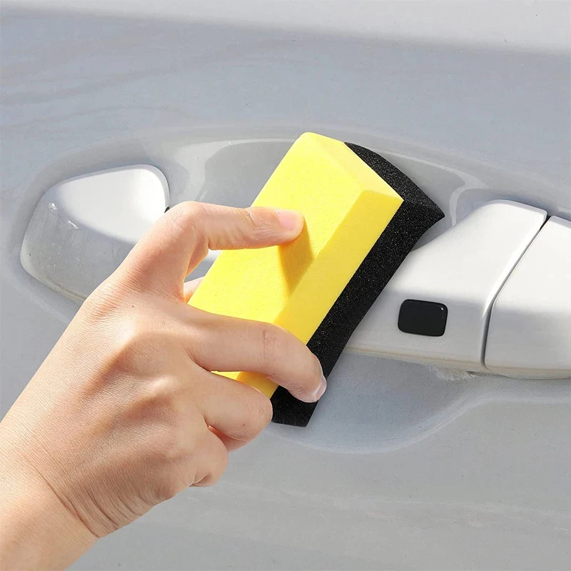2-12pcs Car Wheel Polishing Waxing Sponge Brush Tire Cleaning Foam Sponge Pad Tyre Polish Detail Wash Wiper Cleaner Tool Car