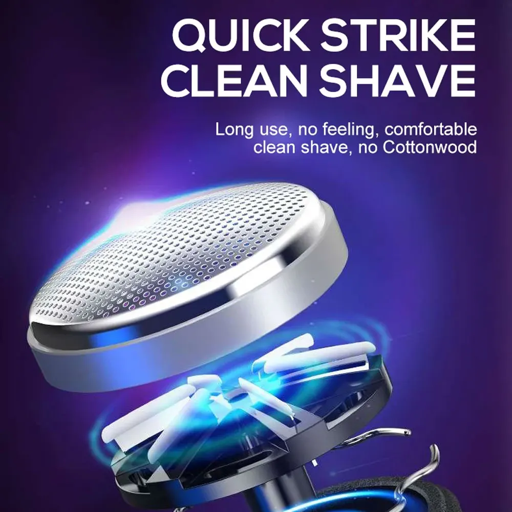 Mini Rechargeable Portable shaver with multiple blades and all-aluminum body supporting TYPE-C charging LED digital display