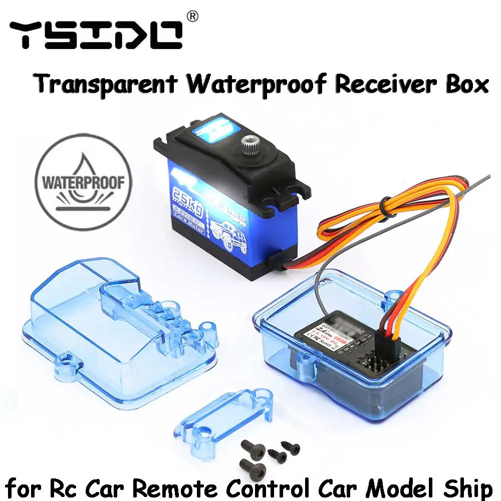 Transparent Waterproof Receiver Box Protective for RC Remote Control RC Crawler Axial Scx10 90046 Traxx Trx4 Yikong Hsp D90 D110