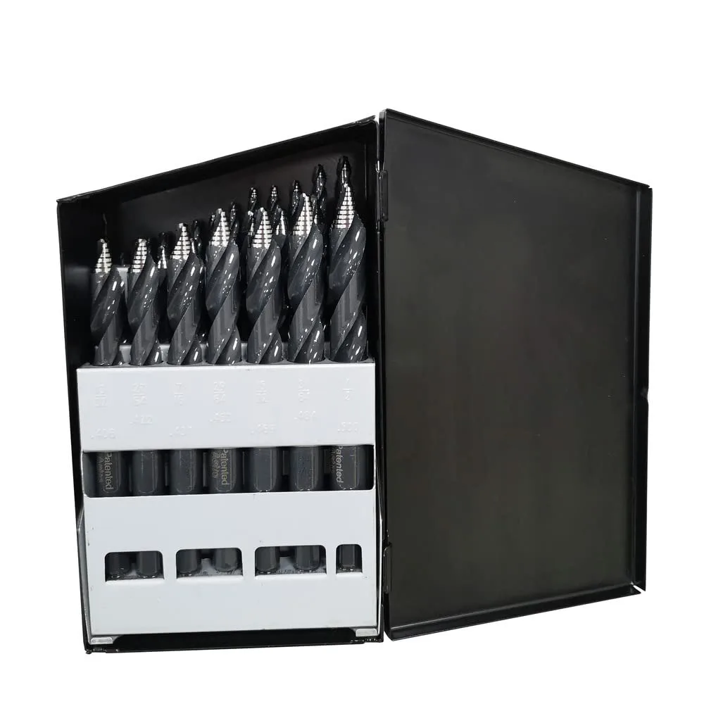 Conjunto de brocas de comprimento mecânico de haste reduzida HSS de 29 peças para tamanhos de 1/16 a 1/2 polegada