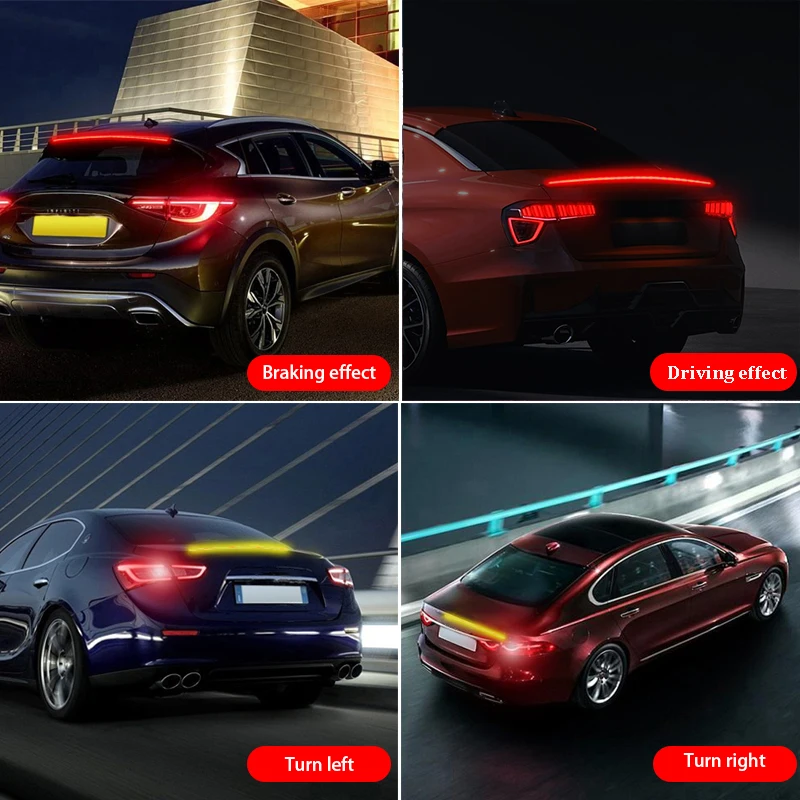 Dynamic Dual Color Red Yellow Led Tail Lights Carbon Fiber Spoiler Taillights Brake Rear Lights Turn Signal For Golf 7 Audi A3