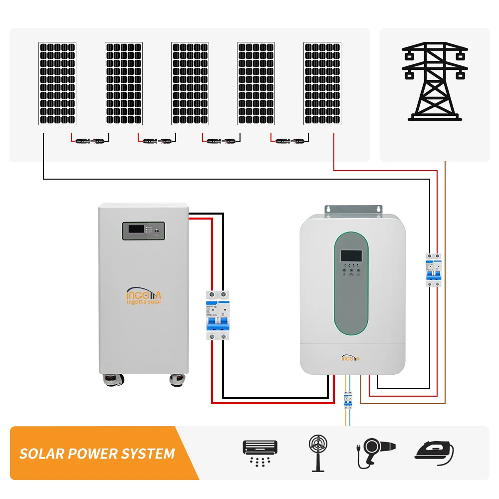 Household energy off-grid hybrid solar home energy storage system price 5kw 8kw 10kw 20kw 30kw complete hybrid solar system