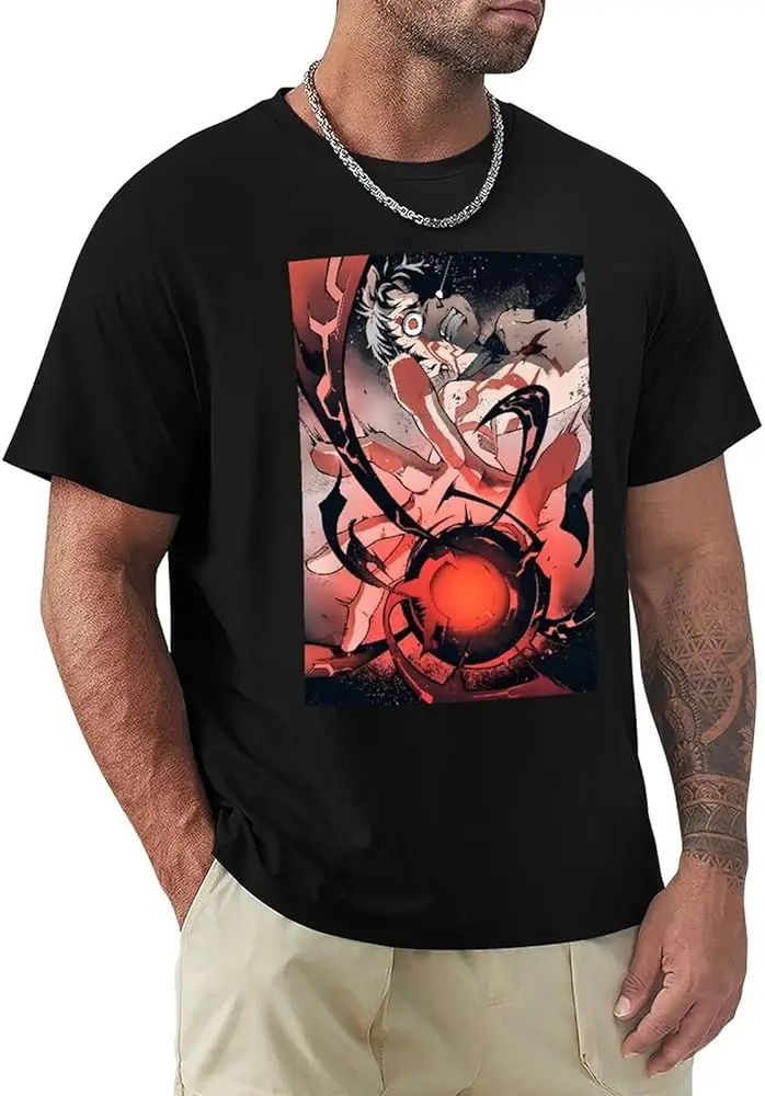 Deadman Anime Wonderland Shirt Men's Ventilation Comfortable Crew Neck Tee Top Youth Trend Versatile