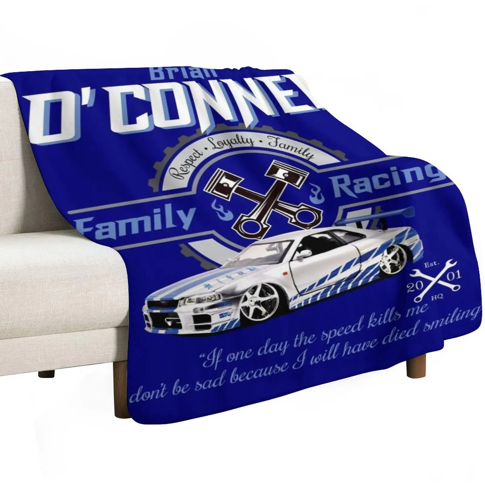 

Brian O'Conner Family Racing Fast and Furious Tribute Throw Blanket Hair Luxury Throw For Decorative Sofa Blankets