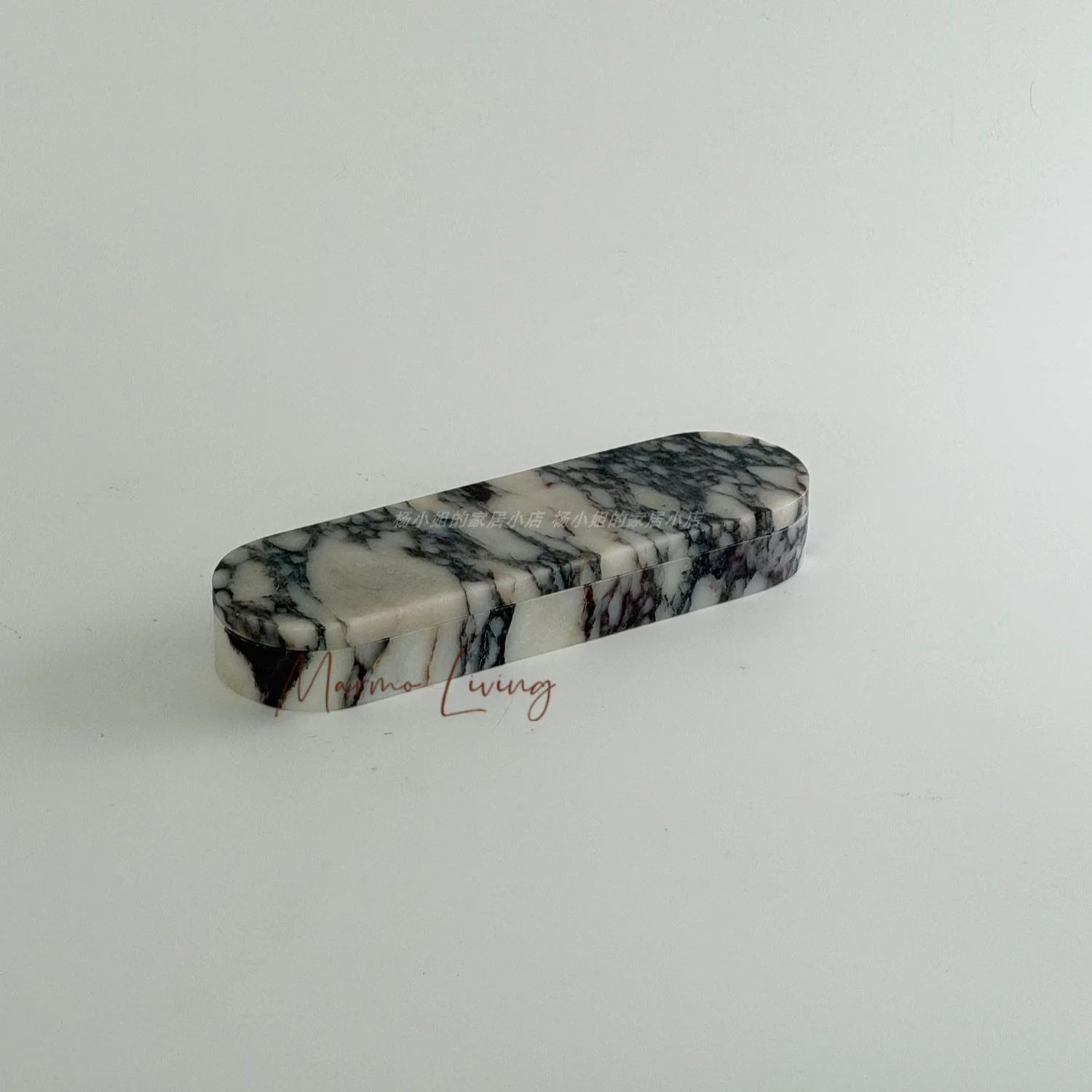 High End Natural Marble Ornament for Villa Showroom Premium Home Decor Calacatta Viola Stone Jewelry Box Storage Tray