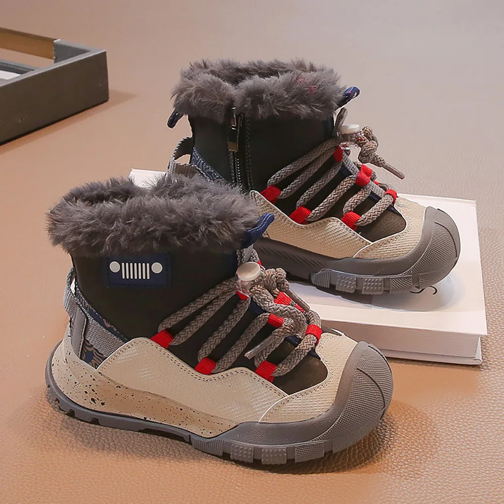 

Winter Snow Boots Children's Faux Fur Thick Warm Kid's Plush Boots Trend Fashion Teenager Girl Snow Boots Cotton Shoes
