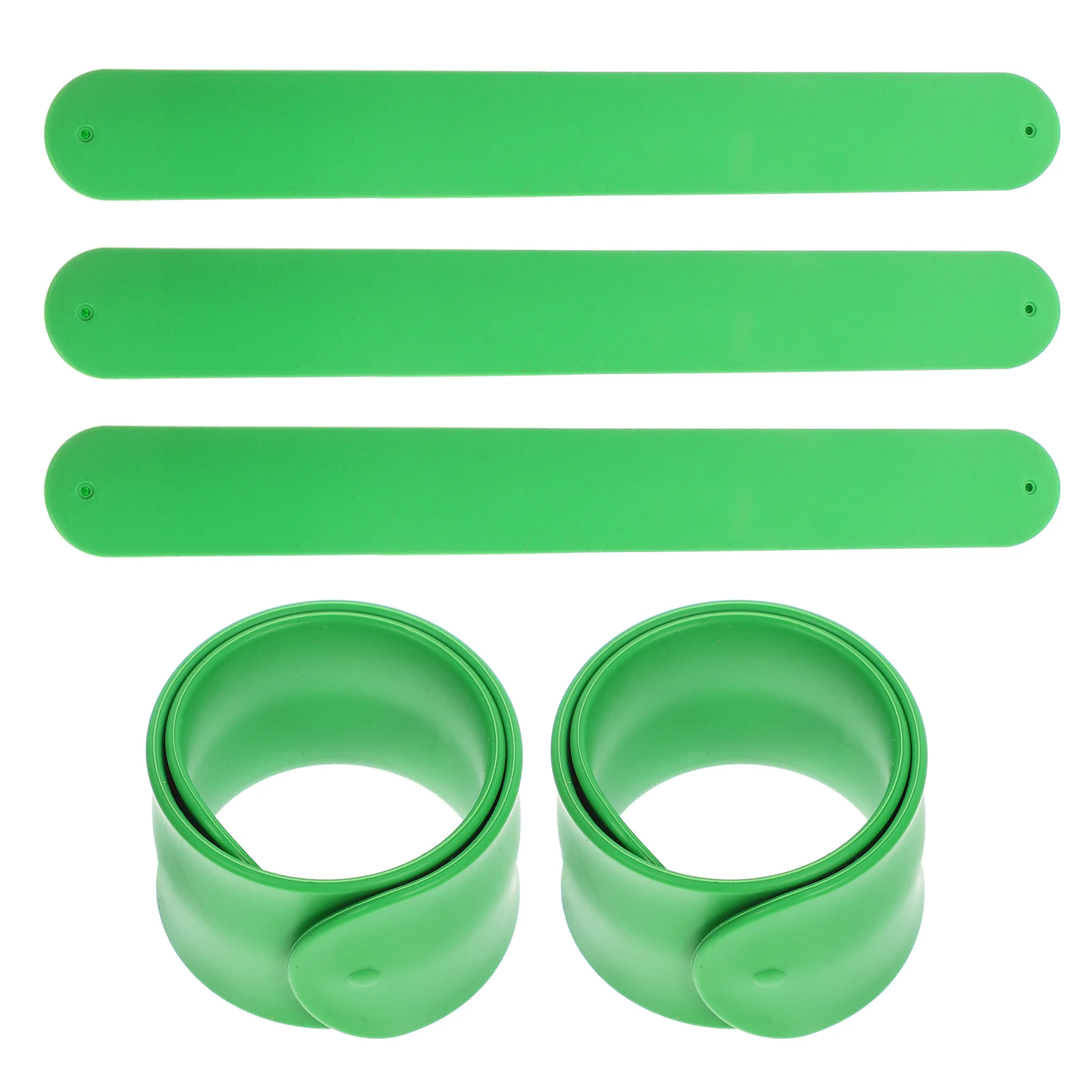 

5pcs Slap Bracelets Silicone Kids Wristbands Green Bulk Events Children Party Favor Toy Accessories Bright Safe