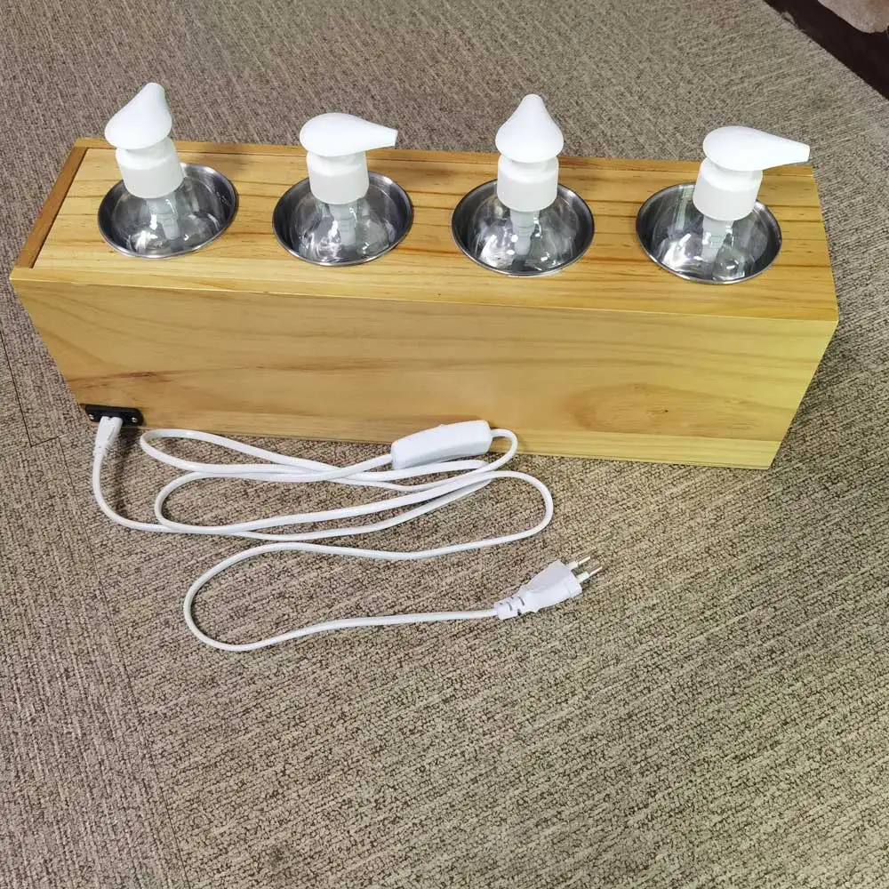 4 Bottles Constant Temperature Electric Quickly Heating 60-75°C Removable Oil Lotion Cream Warmer Massage Oil Heater