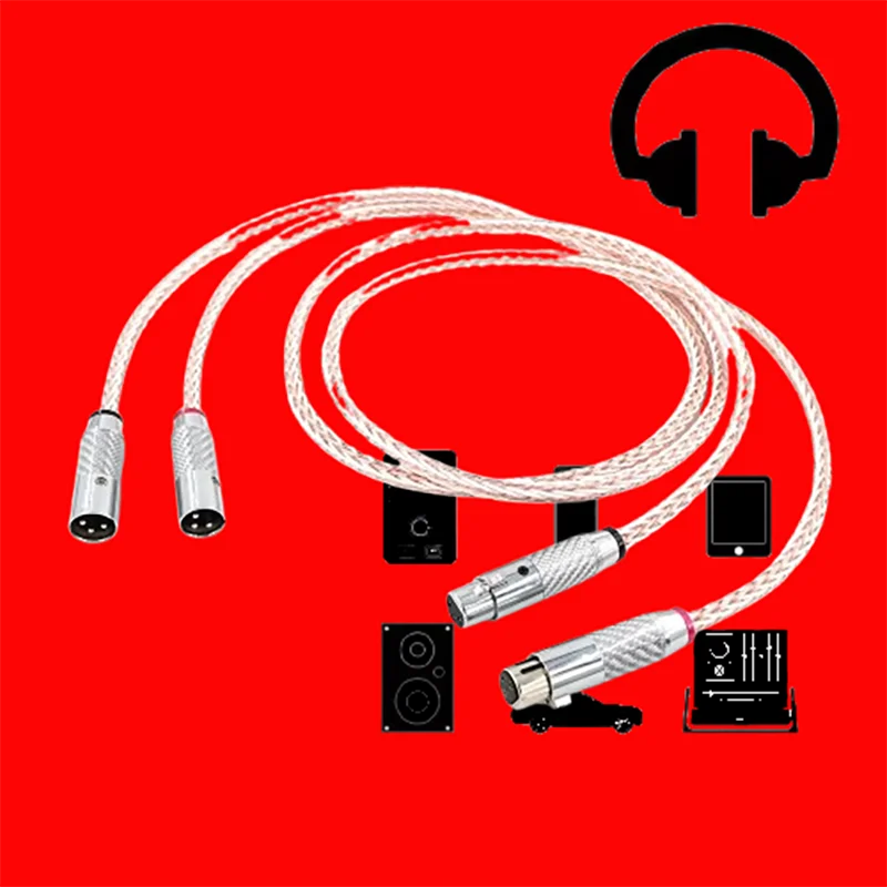 

Audiophile 8TC OCC Cable: XLR Carbon Plug + Low-Loss Design for Main Speakers