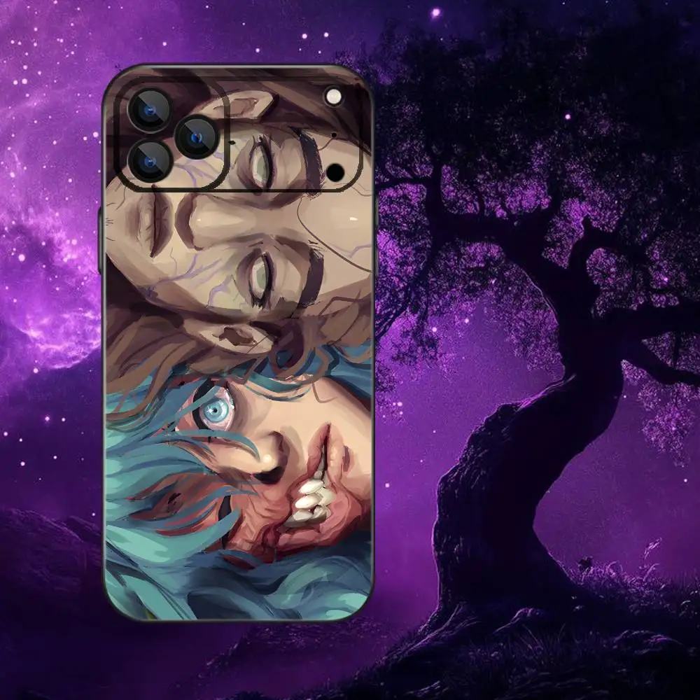 حافظة هاتف كارتون S-Sally Face SF لهاتف iPhone 17,16,15,14,13,12,Pro,Max,Plus,E,SE4,Air,Mini Black Soft Box