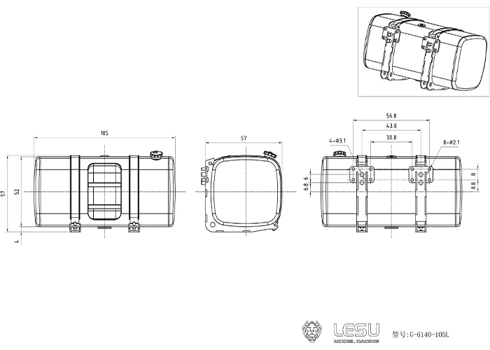 LESU für 1/14 Tamiya LKW-Simulation mit Pedal, Kraftstofftank und Harnstofftank-Set G-6140 – Detail 1