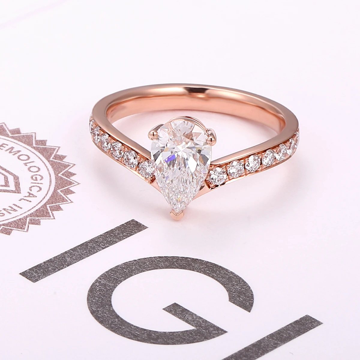 Pierścionki z wodnymi kroplami z Provence, złoto próby 9K 10K 14K, diamenty laboratoryjne 2ct IGI, półobwódek, pierścionek ślubny, biżuteria dla kobiet, prezenty świąteczne