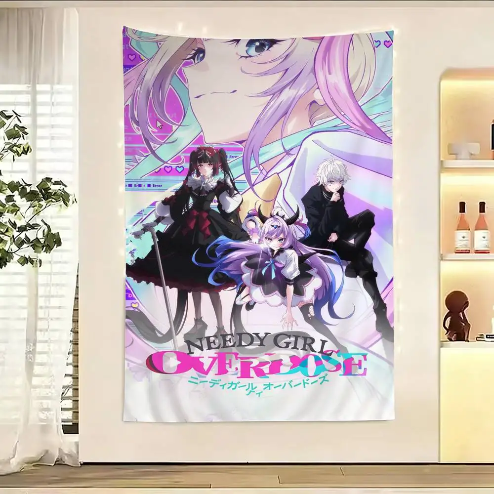 

Anime NEEDY GIRL OVERDOSES Flag Outdoor Decorations for Bedrooms Home Decor Items Decoration Banners