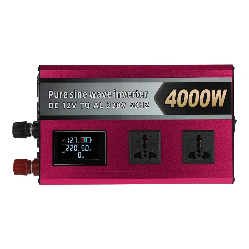 4000W Pure Sine Wave Inverter 12V/24V/48V/60V/72V Converter Car Solar Energy LED Display High Power Inversor Voltage Converters