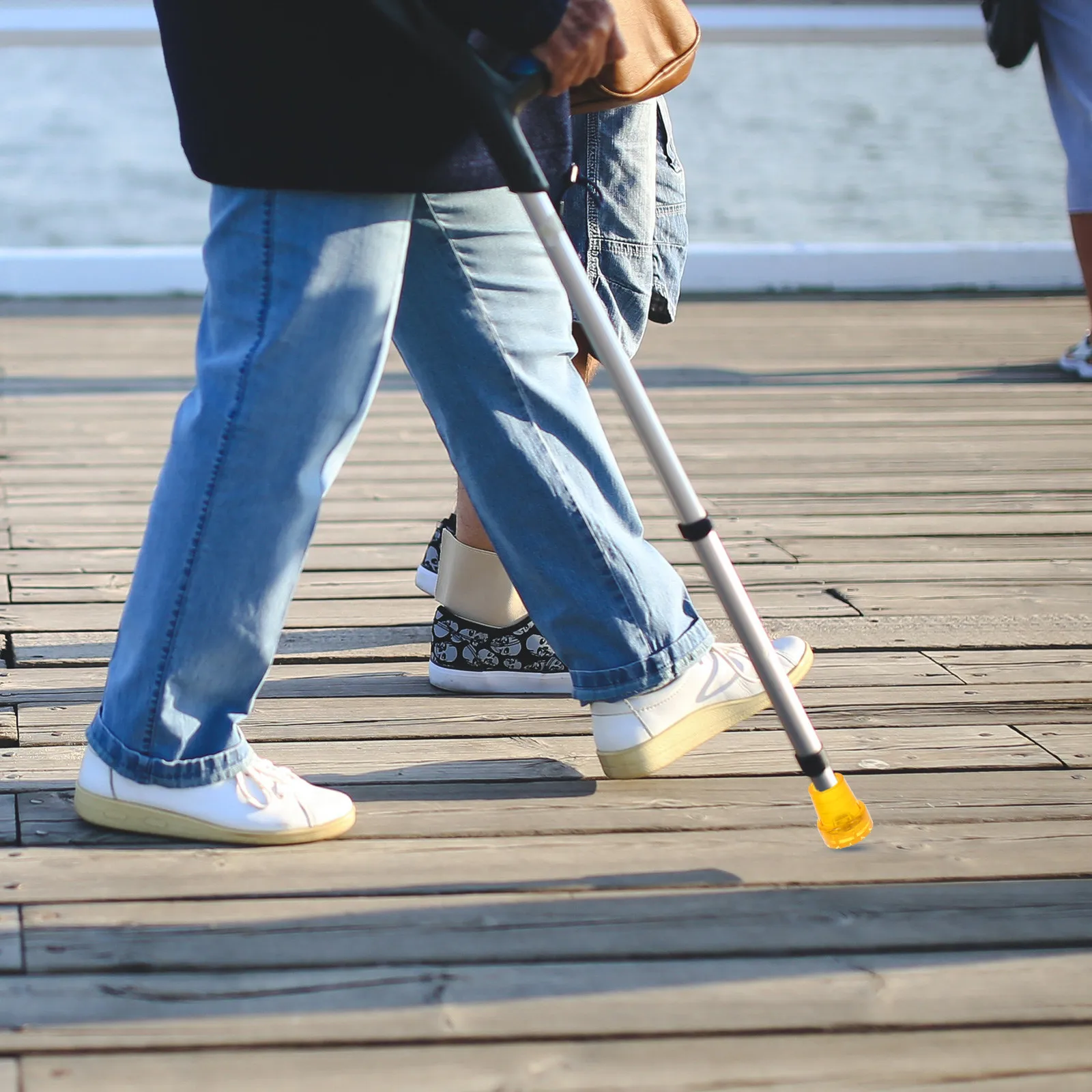 

6Pcs Cane Non-Slip Rubber Pads Wood Crutch Tips Anti-Skid Walking Stick Accessories Orange Grip Protectors Crutch Pad