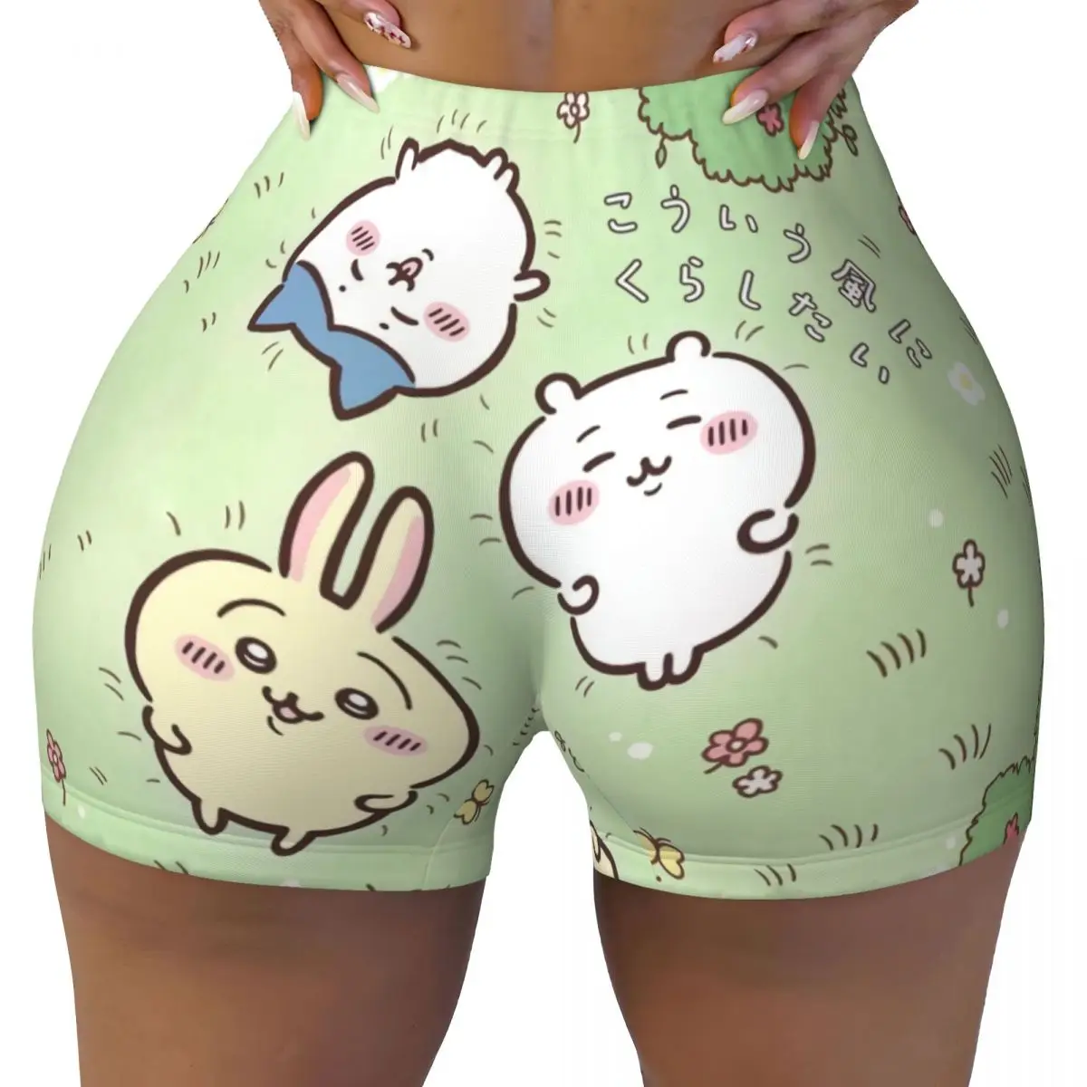 

Custom Cute Cartoon C-chiikawas Anime Volleyball Biker Gym Shorts Women Popular Manga Athletic Workout Yoga Shorts