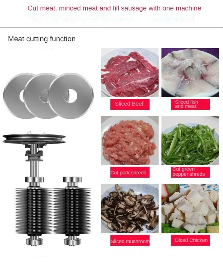 Commercial Grade Meat Grinder Electric Meat Mincer Commercial Cafeteria Hamburger Steak Food Processor Automatic Meat Grinding