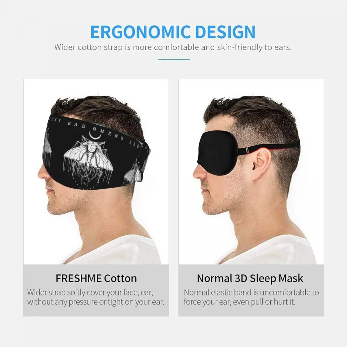 Bad Omens Noah Flannel Rock Music sleep eye mask  Portable Eye Cover for Girls Boys Home Sleeping Party Gift Eyeshade eyepatch view 5