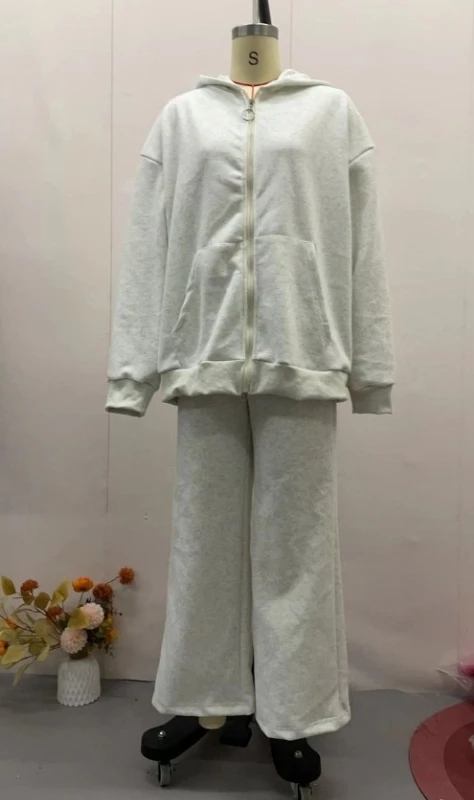 Conjunto de sudadera con capucha y pantalones deportivos informales para mujer, conjunto de pantalones informales para invierno, conjuntos de dos piezas