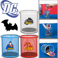 DC Comics Batman Metal Mesh Container Organizer Storage Box Large Capacity Desktop Pen Holder Clips Box School Office Stationery