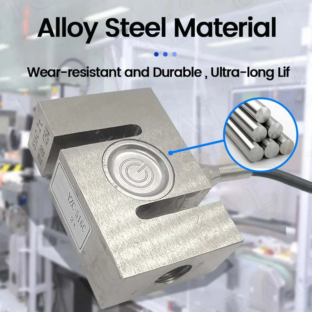 Imagem -05 - Pressure Tensão Sensor Aço Liga Pesando Sensor para Dosagem Escala s tipo 100kg 200kg 300kg 500kg 1t 1.5t 2t Yzc516c