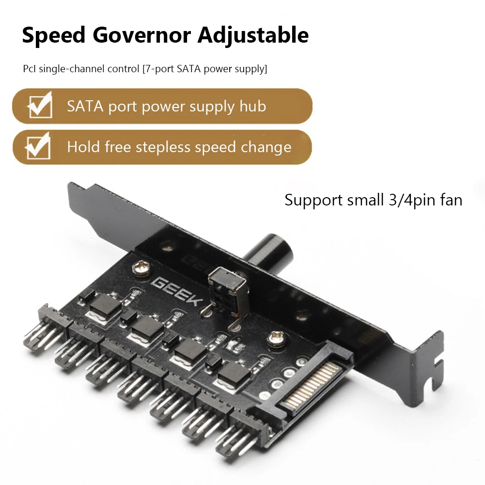1 Tot 7 Manier Pc Case 4pin 3pin Speed Controller Praktische Regelaar Splitter Computer Adapter 12V Voedingsaansluiting Voor Computer