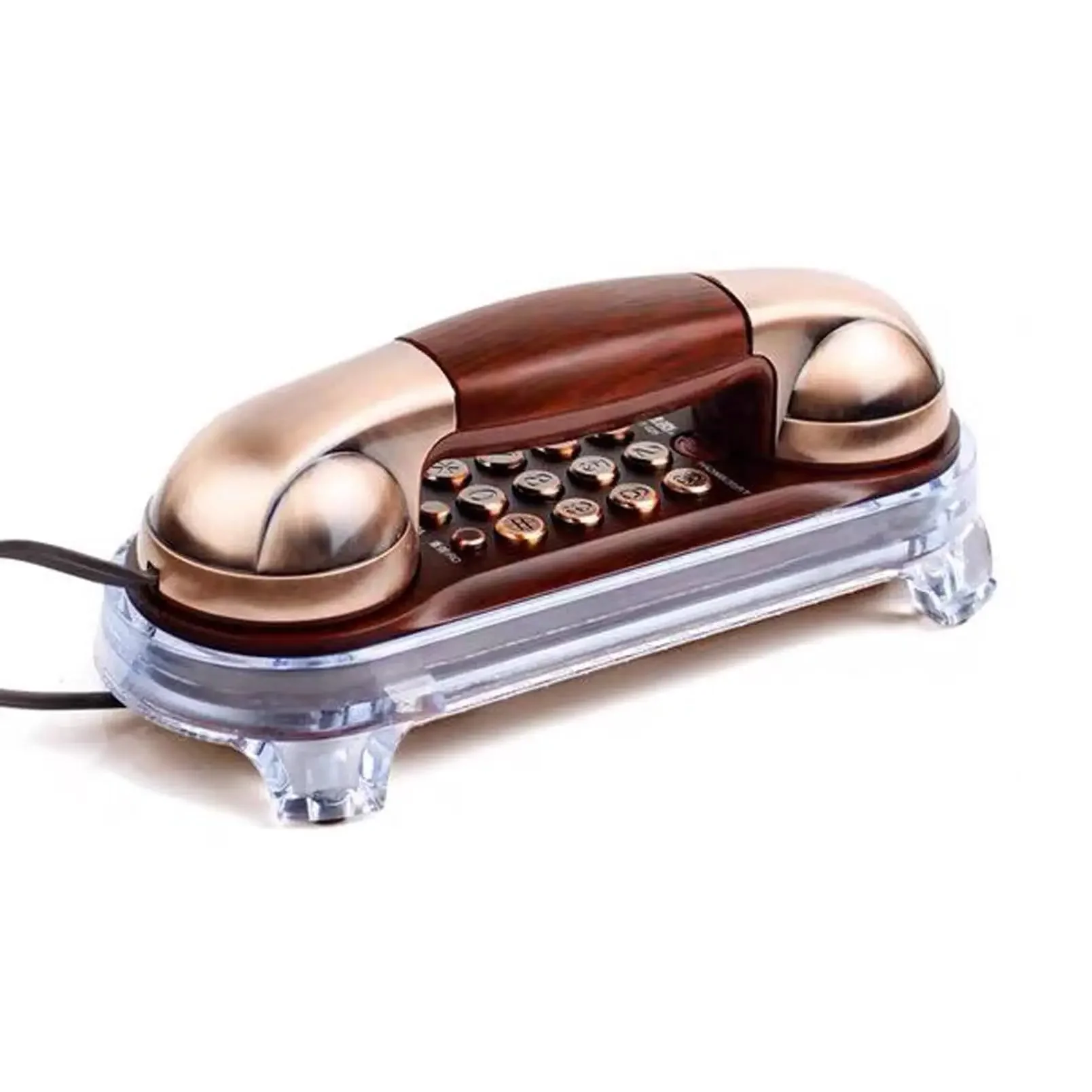 Small Size Trimline Corded Phone Antique Mini Retro Wall Mounted Telephone with Light, Old Fashion Classic Vintage Telephone