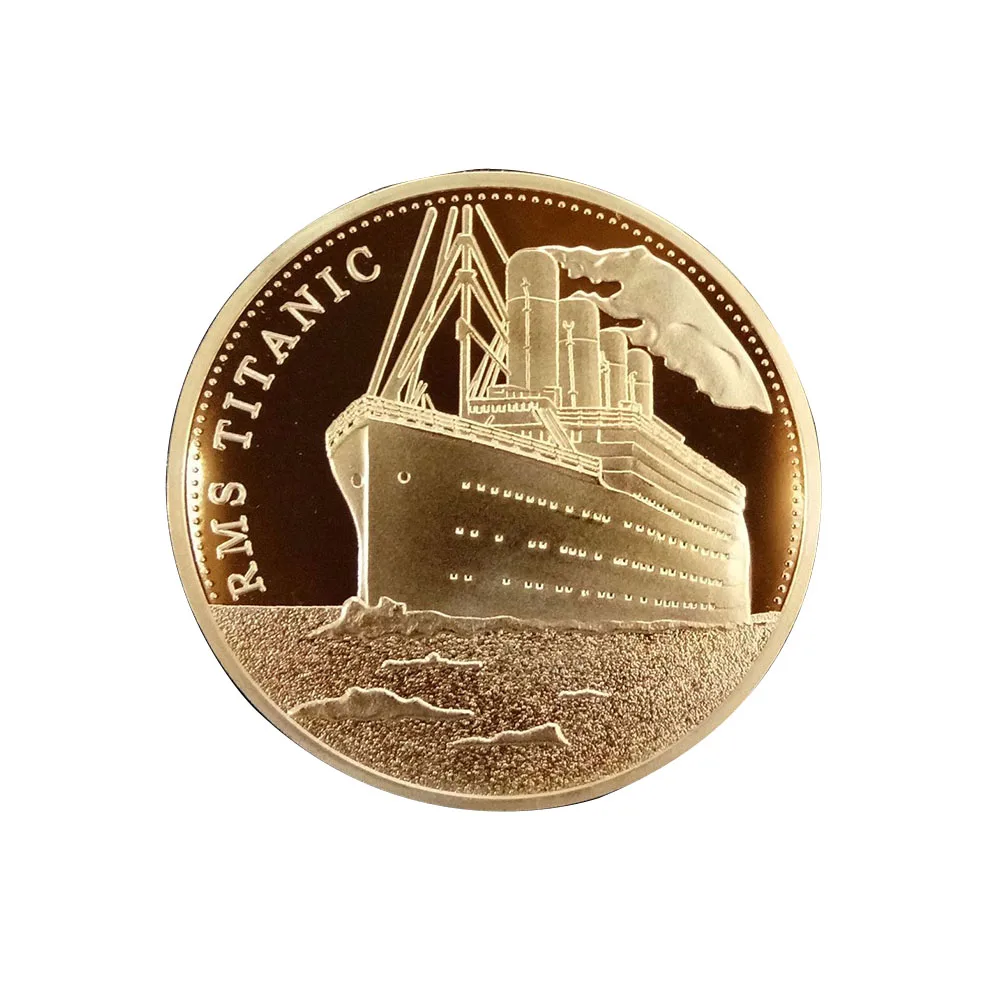 Gold Plated Coin Titanic Ship Collectible Coins Incident Art Collection Medal Commemorative Coins Souvenir for Home