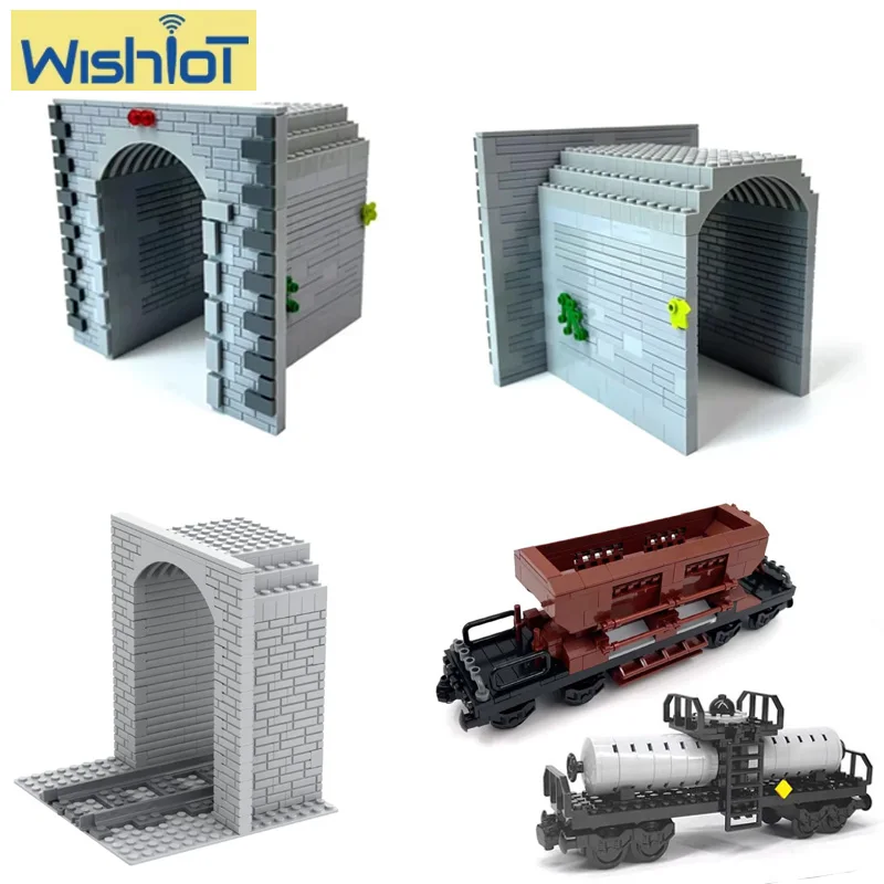 Train Track Cave MOC Building Block Parts Set Tunnel Train Transportation Railway Assembly Bricks Accessories DIY Kids Toys Gift