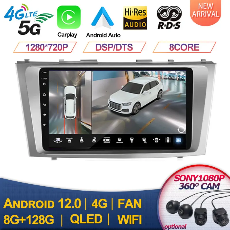 

Автомагнитола для Toyota Camry 2006 2007-2011, Android 13, 2din, мультимедийный проигрыватель, Авторадио для Carplay, GPS-навигация, DSP