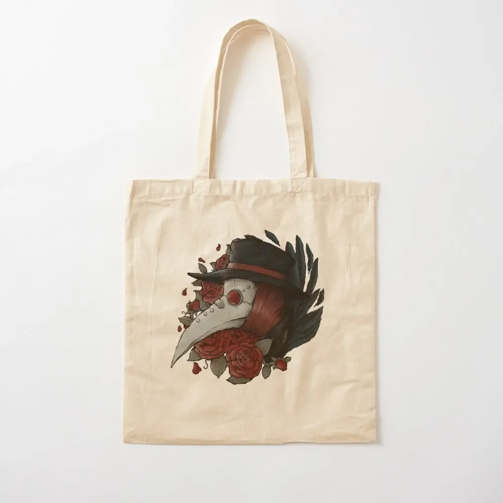 

Plague Doctor Red Roses Tote Bag Customizable tote university personalized