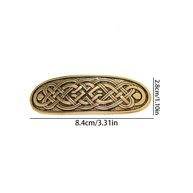 Retro Alloy Simple Personality Long Celtic Knot Spring Clip Ladies Back Head Hairpin Elegant All-match Hair Accessories