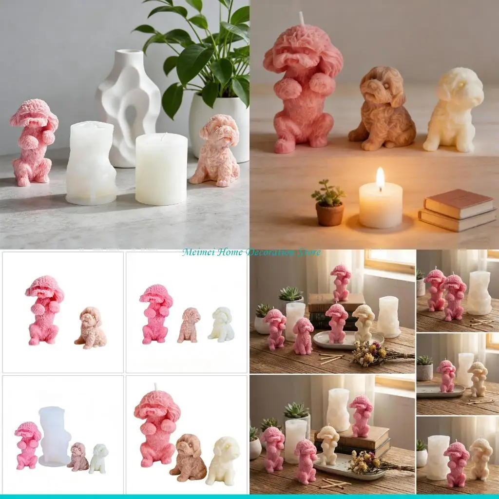 

H7BF Dog Silicone Molds Multipurpose Animal Silicone Mould for Resin Casting Handmade Soap Gypsum Figurine