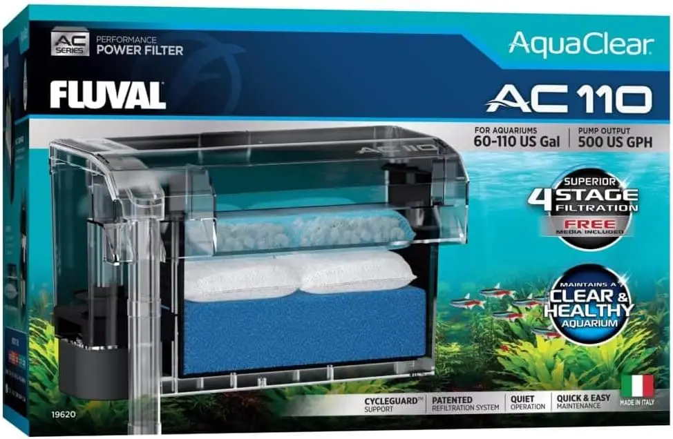 

High-Efficiency Aquarium Filter for 60-110 Gallon Tanks, Easy Setup and Quiet Operation