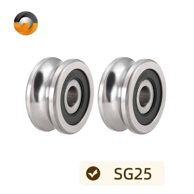 2Pcs SG25 Deep U Groove Ball Track Guide Bearing 8mmx30mmx14mm Double Sealed (GCr15) Chrome Steel Bearing