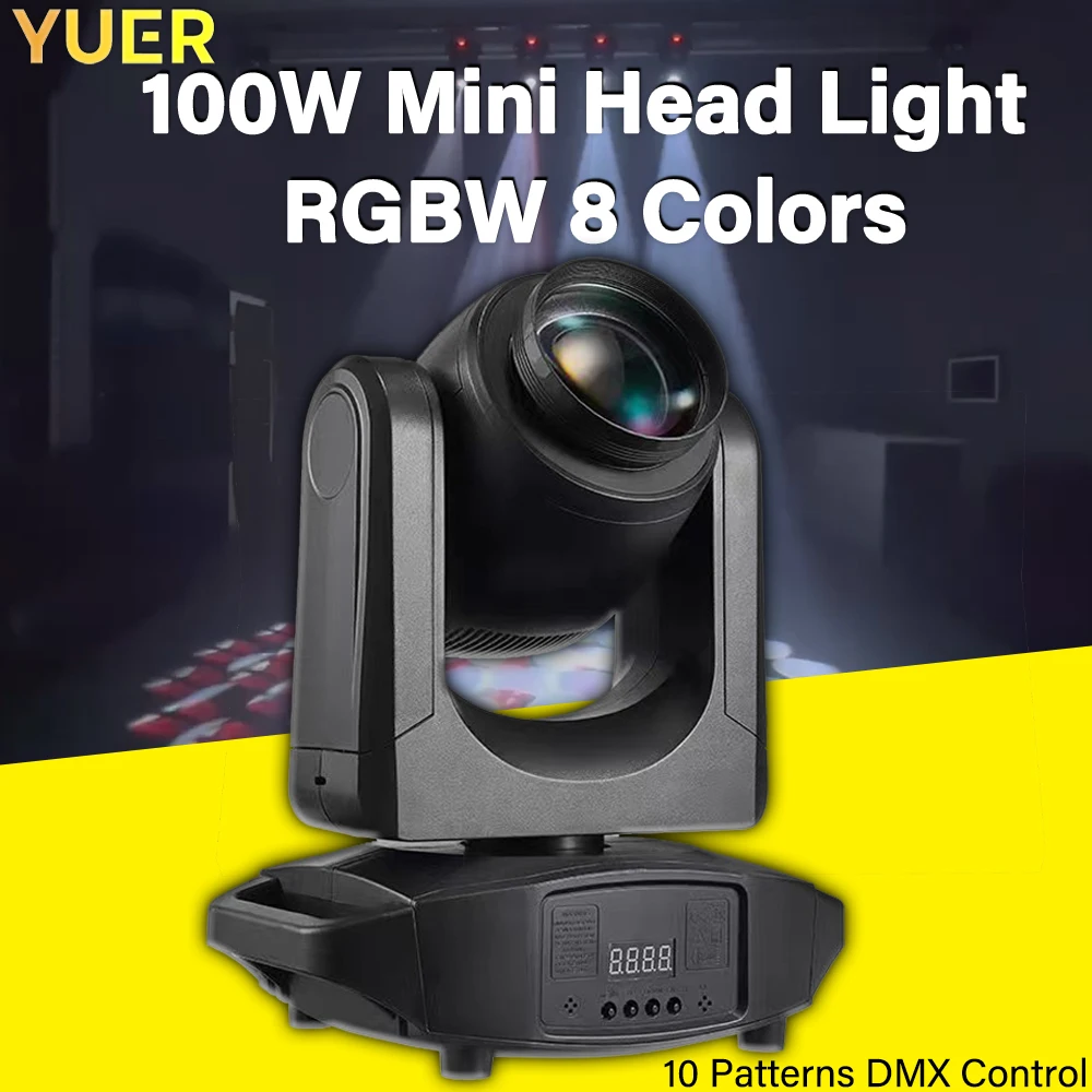 120W  Moving Head Light RGB Strip 10 Patterns 8 Colors 15CH DMX Voice Control 540° Pan 180° Tilt Ideal for Stage  Club Lighting